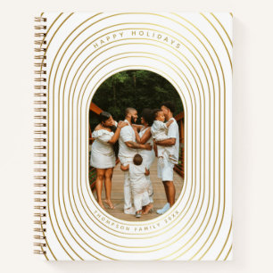 Gold White - kerstfeest met eigen foto's Notitieboek
