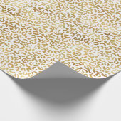 Gold White leopard-printer Cadeaupapier (Hoek)