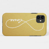 Gold & White Love Infinity iPhone Case (Achterkant (horizontaal))