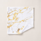 Gold White marble acrylicDe Abstracte kunst schild Bad Handdoek (Wasdoekje)