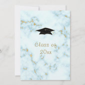 Gold White Marble Afstuderen Invitation Sjabloon (Achterkant)