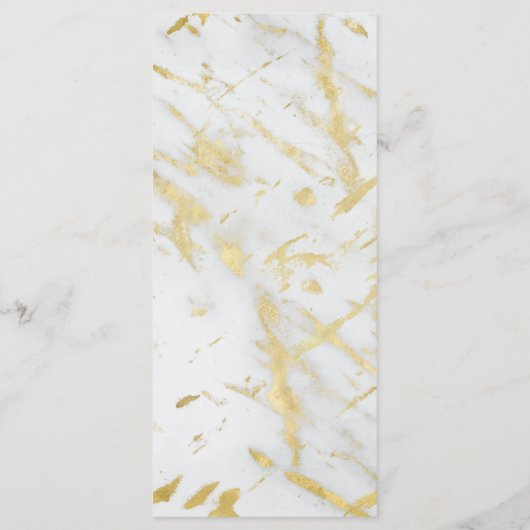 Gold & White Marble Glam Elegant Designer Menu (Achterkant)