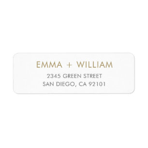 Gold & White Minimal Return Address Label