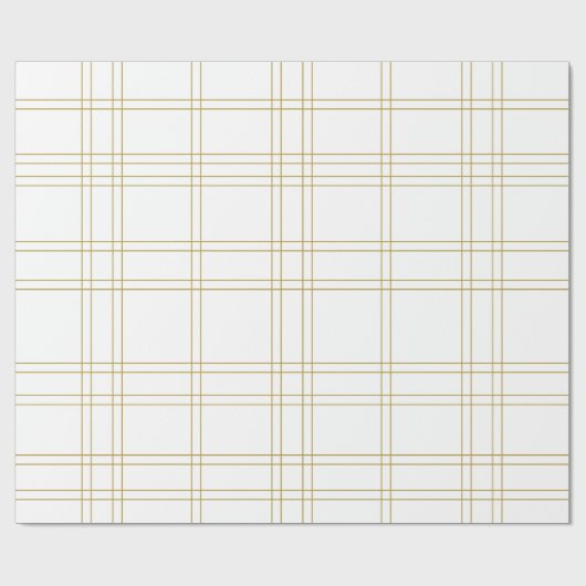 Gold & White - Minimale, moderne, schone patronen Cadeaupapier (Vlak)