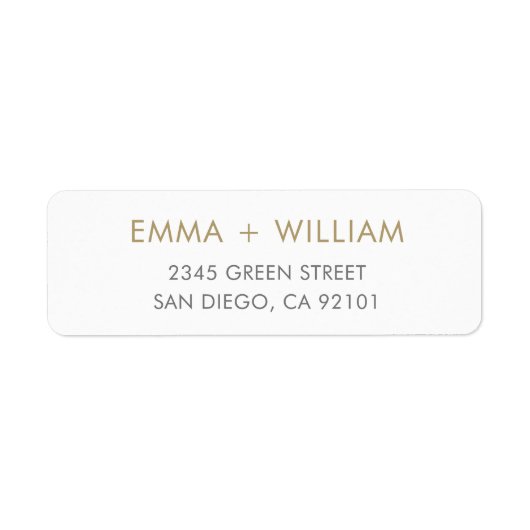 Gold & White Minimalist retouradreslabel Etiket (Voorkant)