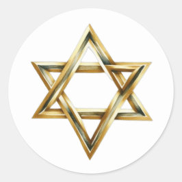 Gold White Minimalist Star Of David Icon Clipart  Ronde Sticker