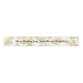 Gold White Modern Elegant Botanical Christmas Grosgrain Lint (Voorkant)