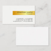 Gold White Modern Elegant Simple Design Sjabloon Visitekaartje (Voorkant / Achterkant)
