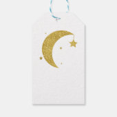 Gold & White Moon & Stars Baby shower Celestial Cadeaulabel (Achterkant)