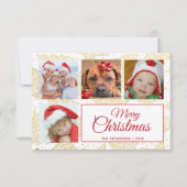 Gold & White Noël Cartes photos de famille (Devant)
