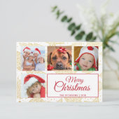 Gold & White Noël Cartes photos de famille (Debout devant)