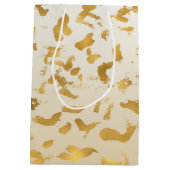 Gold White Ombre Animal Print Medium Cadeauzakje (Achterkant)