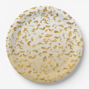 Gold White Ombre Animal Print Papieren Bordje