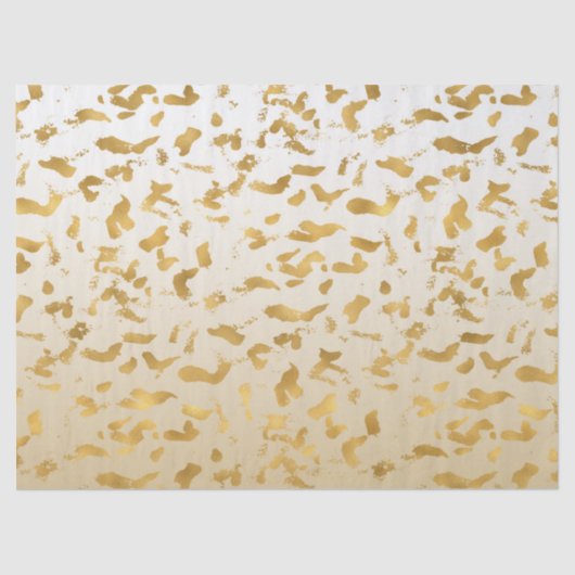 Gold White Ombre Animal Print Tissuepapier (Voorkant)