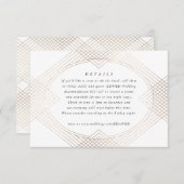 Gold White Oval Geometric Art Deco Gatsby Wedding RSVP Kaartje (Voorkant / Achterkant)