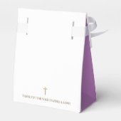 Gold White Paars Baptisme Cross Hartelijk dank Bedankdoosjes (Achterkant)