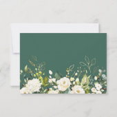 Gold White Peony Floral Wedding Meal Reply RSVP Kaartje (Achterkant)