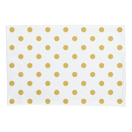 Gold White Polka Dots Pattern Kussensloop (Voorkant)