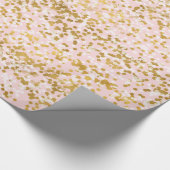 Gold White Roze Confetti Cadeaupapier (Hoek)