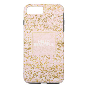 Gold White Roze Confetti iPhone 8 Plus / 7 Plus Hoesje
