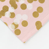 Gold White Roze Confetti Fleece Deken (Hoek)