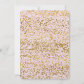 Gold White Roze Confetti Kaart (Achterkant)