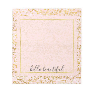 Gold White Roze Confetti Notitieblok