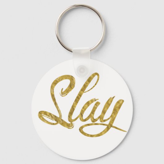 Gold &  White Slay Sleutelhanger (Voorkant)