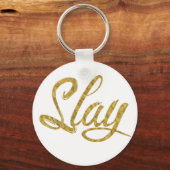 Gold &  White Slay Sleutelhanger (Voorkant)