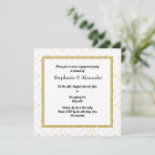 GOLD WHITE SPARKLE ELEGANT INVITATION KAART (Staand voorkant)