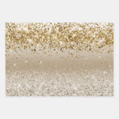 Gold White Sparkle Glitter Inpakpapier Vel (Voorkant)