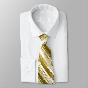 Gold White Streak Cravate Abstrait moderne