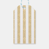 Gold & White Stripes Elegant Cadeaulabel (Achterkant)