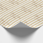 Gold & White Stripes Elegant Cadeaupapier (Hoek)