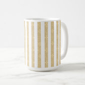Gold & White Stripes Elegant Koffiemok (Voorkant rechts)