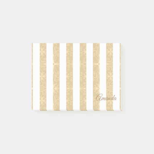 Gold & White Stripes Elegant Post-it® Notes (Voorkant)
