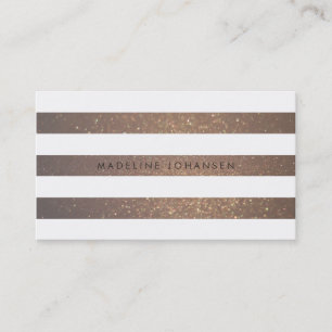 Gold White Stripes Hair Stylliste Cartes de visite