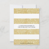 Gold & White Stripes - Invitation Bachelorette 3x5 (Dos)