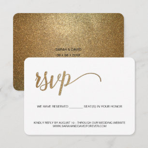 Gold White trouwwebsite zonder e-mail RSVP Kaartje