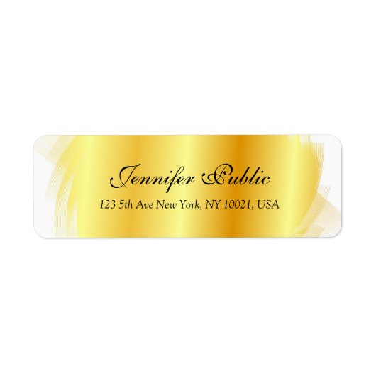 Gold White Typography Script Elegant Sjabloon Etiket (Voorkant)