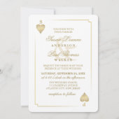 Gold White Vegas Jouer Carte avec Invitation (Dos)