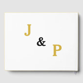 Gold White Wedding Monogram Gastenboek (Achterkant)