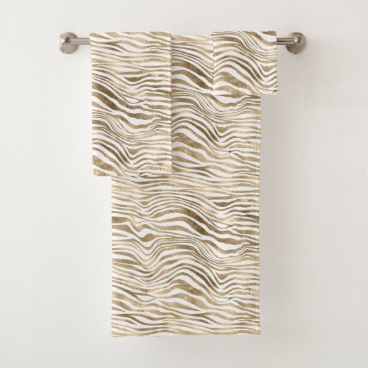 Gold White Zebra afdrukken        Bad Handdoek (Insitu)