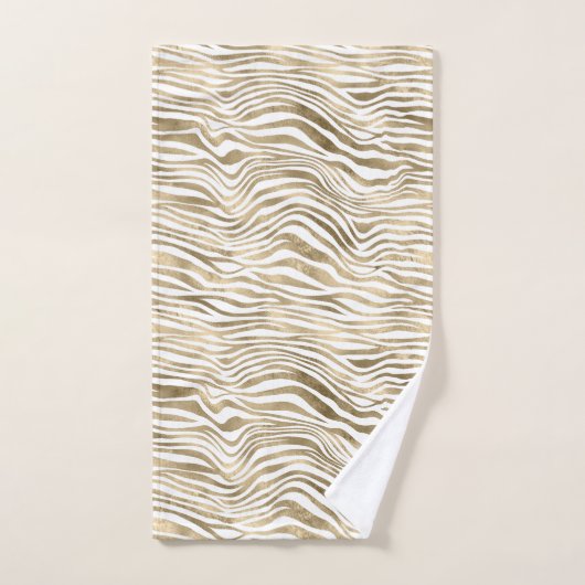 Gold White Zebra afdrukken        Bad Handdoek (Handdoek)