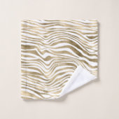 Gold White Zebra afdrukken        Bad Handdoek (Wasdoekje)