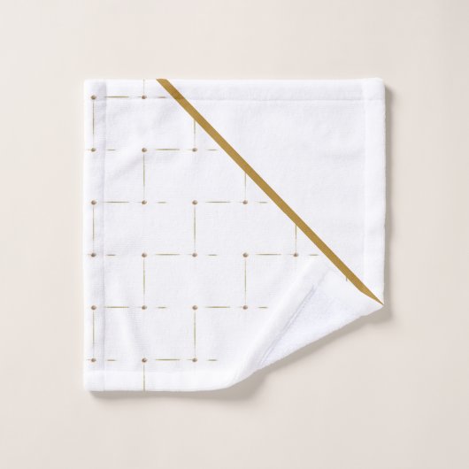 GOLD WHITTERNED PANEL BATHROOM TOWEL SET BAD HANDDOEK (Wasdoekje)