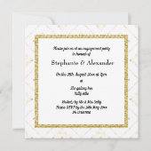 GOLD WHTE SPARKLE FRONTIÈRE ÉLÉGANTE INVITATION (Devant)