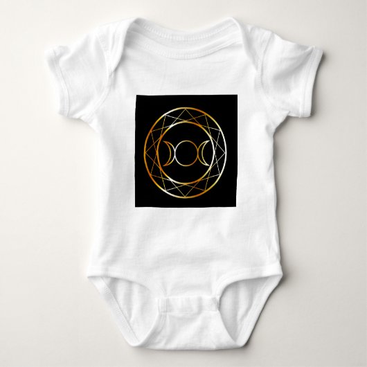 Gold Wiccan symbool Triple Goddess Romper (Voorkant)