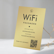 Gold WiFi-wachtwoord Code Business Logo QR Code