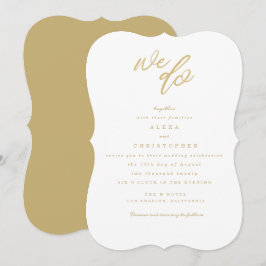 Gold wij doen Script Beach Wedding Invite Kaart